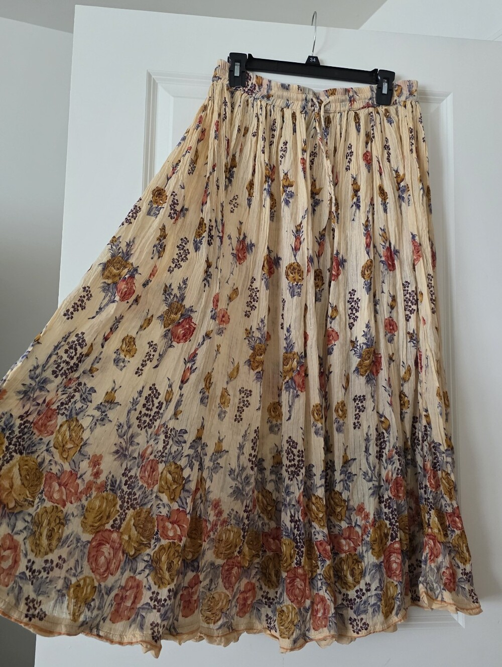 Floral Boho Western Chic Maxi Skirt Womens One Size Romantic Core Festival